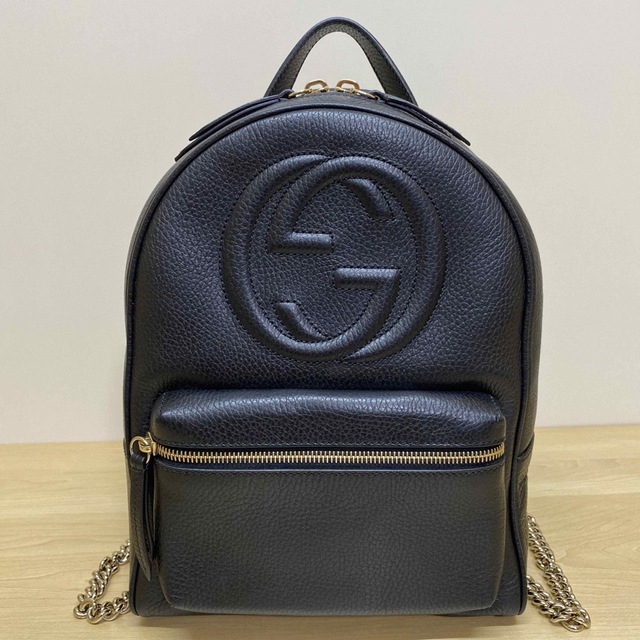 GUCCI グッチ　ソーホー　バックパック　チェーン　リュック　レザー　ブラック レディースのバッグ(リュック/バックパック)の商品写真