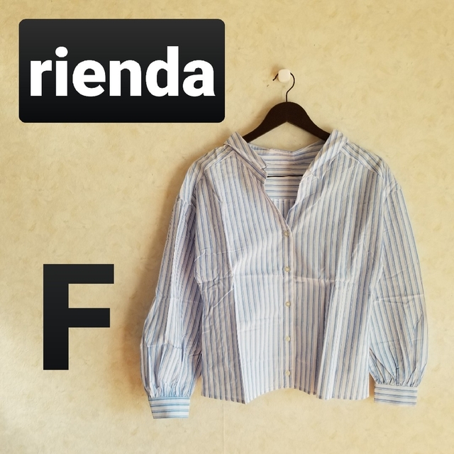 rienda ストライプ シフォンシャツ