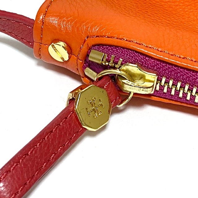 トリーバーチ ショルダーバッグ レザー オレンジ レッド TORYBURCH 4