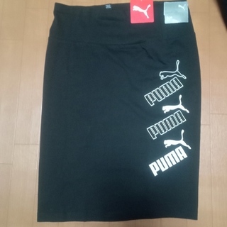 プーマ(PUMA)のPUMA プーマ　スカート L 新品 黒 ブラック コットン(ひざ丈スカート)