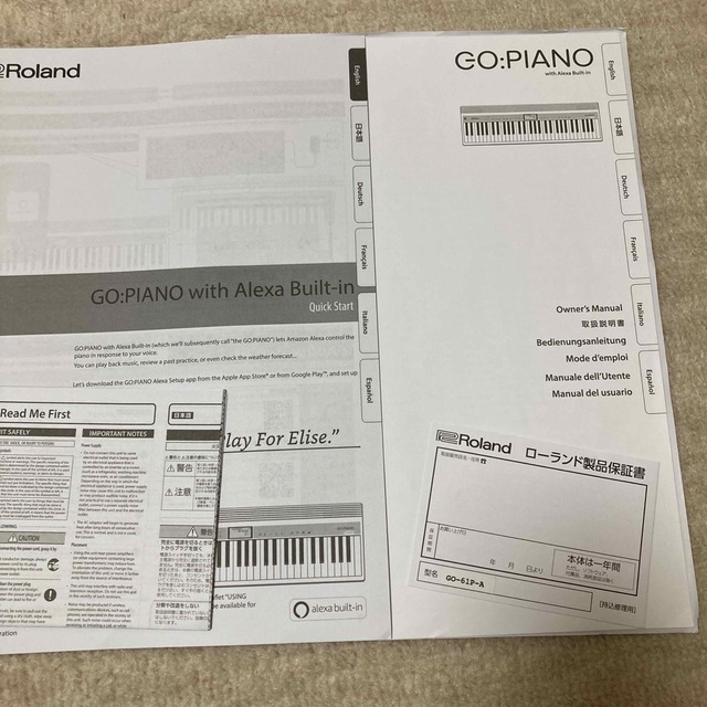 Roland(ローランド)の値下げ　Roland Alexa内臓デジタルピアノ　GO-PIANO ６１PA 楽器の鍵盤楽器(電子ピアノ)の商品写真