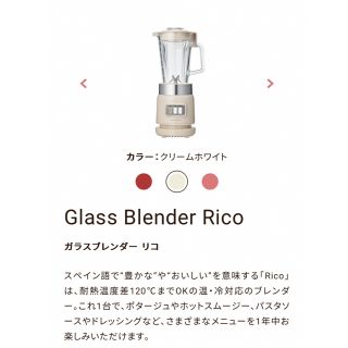 新品未使用・recolte Glass Blender Rico(ジューサー/ミキサー)