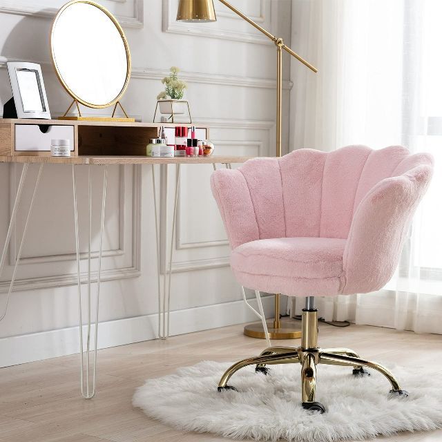 【色: ライトピンク】Kmax オフィスチェア 椅子 おしゃれ 在宅ワーク デス約872kg④耐荷重