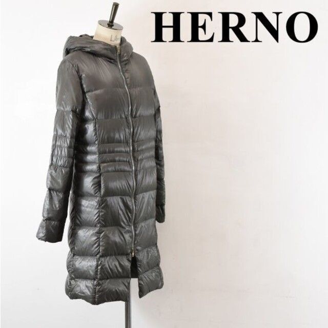 AL AN0004 高級 HERNO ヘルノ フーディー 軽量 防寒 ロング - ダウン
