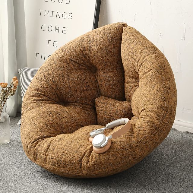 【色: ソリッド ブラウン】座椅子 ソファ クッション おしゃれ 可愛い 3Dのサムネイル