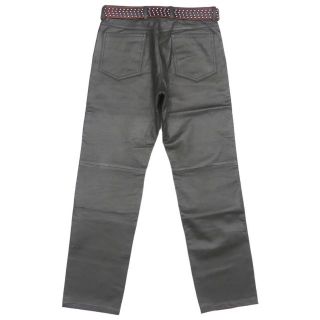 レザーパンツ バイク 本革 メンズ グレー W31 革パンツ 本皮 HN1868の