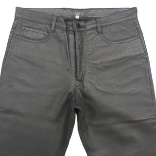 レザーパンツ バイク 本革 メンズ グレー W31 革パンツ 本皮 HN1868の
