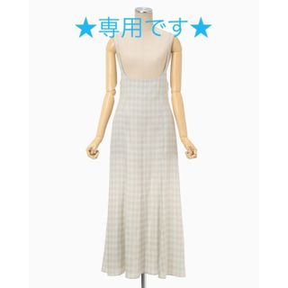 マメ(mame)のmame Linen Mix Ombre Check CamisoleDress(ロングワンピース/マキシワンピース)