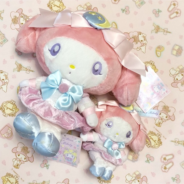 マイメロディ(マイメロディ)のマイメロ♡セーラームーン♡ぬいぐるみ♡マスコット♡新品タグ付き エンタメ/ホビーのおもちゃ/ぬいぐるみ(キャラクターグッズ)の商品写真