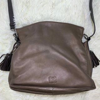 美品✨LOEWE ロエベ ショルダーバッグ フラメンコ アナグラム 2way 茶