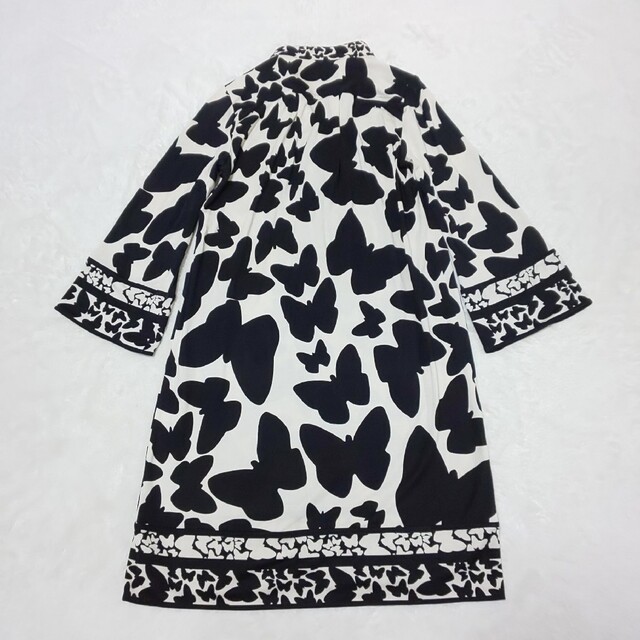 DIANE von FURSTENBERG(ダイアンフォンファステンバーグ)の【美品】ダイアンフォンファステンバーグ ストレッチスキッパーワンピース 蝶々柄 レディースのワンピース(ひざ丈ワンピース)の商品写真