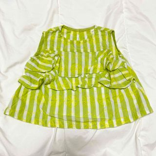 アプレレクール(apres les cours)のアプレレクール　フリルチェック　チュニック　袖なし　フリル　アプレ　子供服(Tシャツ/カットソー)