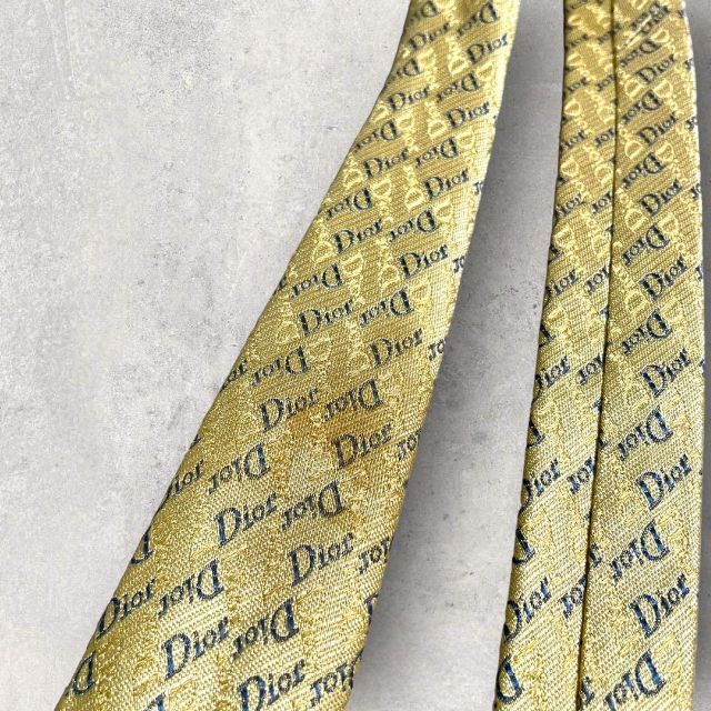 美品 Christian Dior ディオール Dior柄 ネクタイ ゴールド - ネクタイ