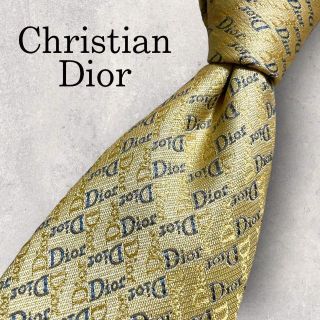 クリスチャンディオール(Christian Dior)の美品 Christian Dior ディオール Dior柄 ネクタイ ゴールド(ネクタイ)