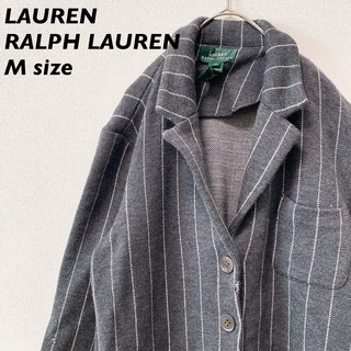 ラルフローレン(Ralph Lauren)のローレンラルフローレン　テーラードジャケット　ニット　ストライプ　ウール　M(テーラードジャケット)