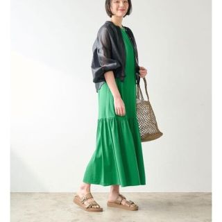 ユナイテッドアローズグリーンレーベルリラクシング(UNITED ARROWS green label relaxing)のgreen label relaxingAライン ティアードワンピース　ケリーF(ロングワンピース/マキシワンピース)