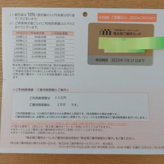 三越伊勢丹　株主優待カード(30万円)　普通郵便(ショッピング)