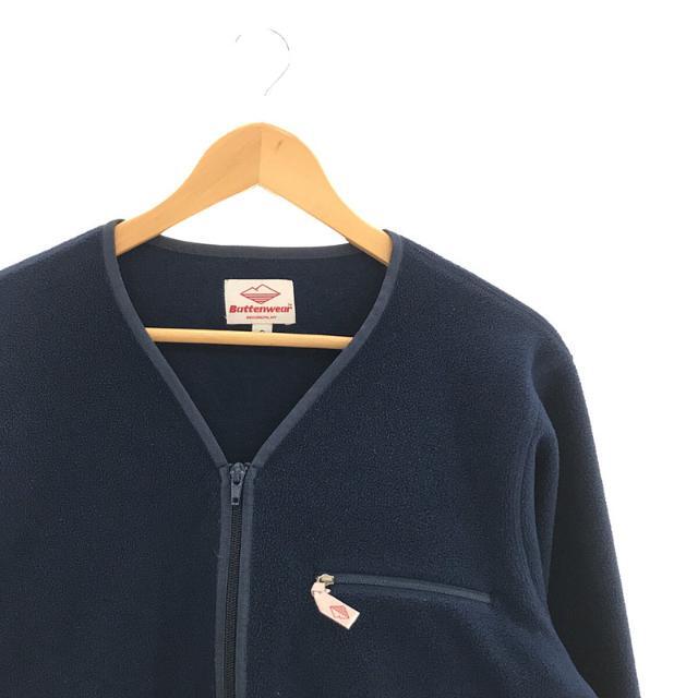 Battenwear / バテンウェア | USA製 Lodge Cardigan ポリエステル フリース Vネック ダブルジップ ロッジ カーディガン | S | ネイビー | メンズ 1