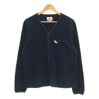 バテンウエア(BATTENWEAR)のBattenwear / バテンウェア | USA製 Lodge Cardigan ポリエステル フリース Vネック ダブルジップ ロッジ カーディガン | S | ネイビー | メンズ(カーディガン)