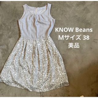 ノービーンズ(KNOW BEANS)のノービーンズ KNOWBeans ノースリーブワンピース ドッキング 花柄(ひざ丈ワンピース)