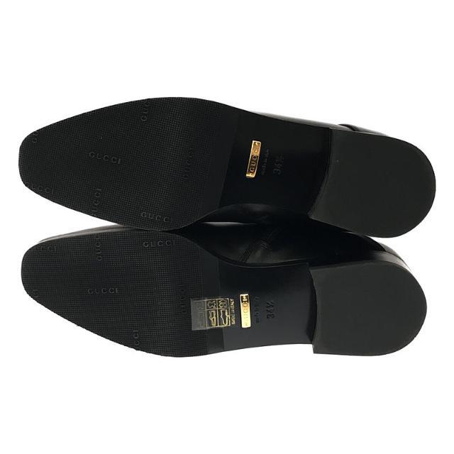 【新品】 GUCCI / グッチ | ダブルG レザー サイドジップ ショート ブーツ 箱・保存袋付き | 34 1/2 | ブラック | レディース