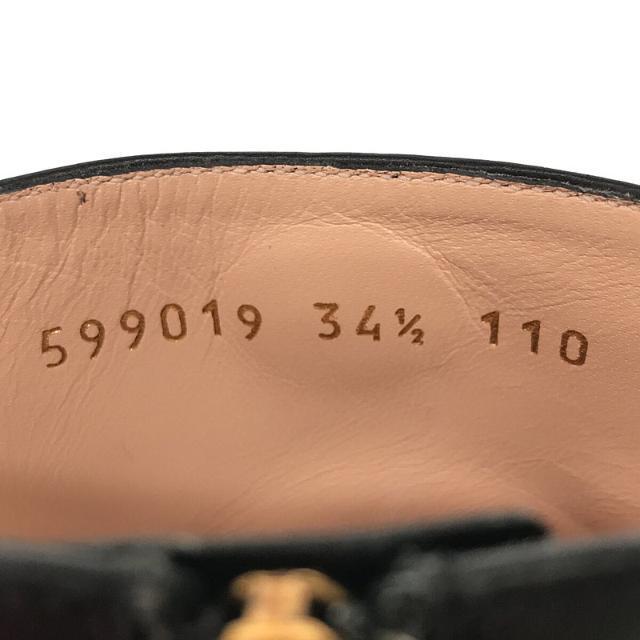 【新品】 GUCCI / グッチ | ダブルG レザー サイドジップ ショート ブーツ 箱・保存袋付き | 34 1/2 | ブラック | レディース