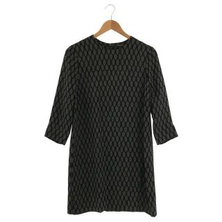 マリメッコ(marimekko)の【美品】  marimekko / マリメッコ | PIKKU SUOMU ピック スオム シルク 100% うろこ柄 クルーネック ワンピース | 36 | グレー | レディース(ひざ丈ワンピース)