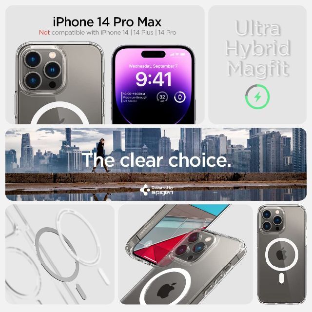 【色: ホワイト】Spigen iPhone14ProMax ケース MagSa 1