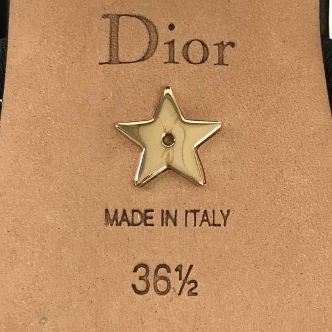 Dior(ディオール)の【美品】  Dior / ディオール | ラム レザー アンクル ストラップ メタル ブロックヒール ミュール サンダル 箱・保存袋付き | 36.5 | ブラック | レディース レディースの靴/シューズ(サンダル)の商品写真