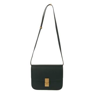 セリーヌ(celine)の【美品】  CELINE / セリーヌ | フィービー期 イタリア製 CLASSIC BOX MEDIUM クラシック ボックス ミディアム レザー ショルダー バッグ 保存袋有 | ー | グリーン | レディース(ショルダーバッグ)