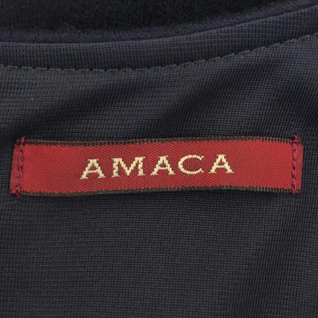 AMACA(アマカ)のAMACA / アマカ | 圧縮ウール ジャージー ティアード フレア ロング ワンピース | 38 | ネイビー | レディース レディースのワンピース(ロングワンピース/マキシワンピース)の商品写真