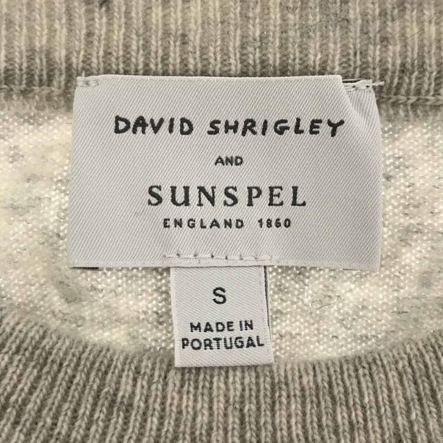 SUNSPEL(サンスペル)のSUNSPEL / サンスペル | × DAVID SHRIGLEY デイヴィットシュリグリー コラボ ラムウール ジャガード ペンギン柄 クルーネック ニット | S | ライトグレー | メンズ メンズのトップス(ニット/セーター)の商品写真