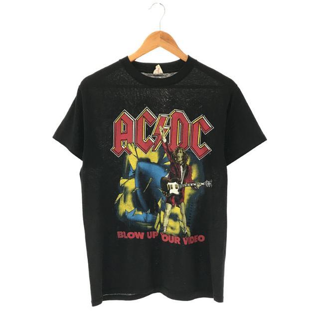 VINTAGE / ヴィンテージ | 1980s | 80s USA製 AC/DC BLOW UP YOUR VIDEO ワールドツアー コットン ポリエステル ボディ 両面プリント Tシャツ バンT | L | ブラック | メンズ