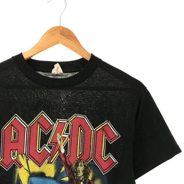 VINTAGE / ヴィンテージ | 1980s | 80s USA製 AC/DC BLOW UP YOUR VIDEO ワールドツアー コットン ポリエステル ボディ 両面プリント Tシャツ バンT | L | ブラック | メンズ 1