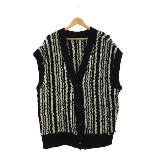 【美品】  rito structure / リトストラクチャー | 2022AW  Inlay Knit Vest オーバーシルエット インレー編み ウール ニット ベスト | 2 | ブラック | レディース