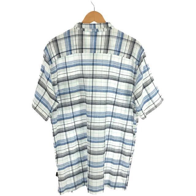 patagonia(パタゴニア)のPatagonia / パタゴニア | オーガニック コットン ちりめん チェック 半袖 シャツ | XL | ホワイト / ブルー | メンズ メンズのトップス(Tシャツ/カットソー(半袖/袖なし))の商品写真