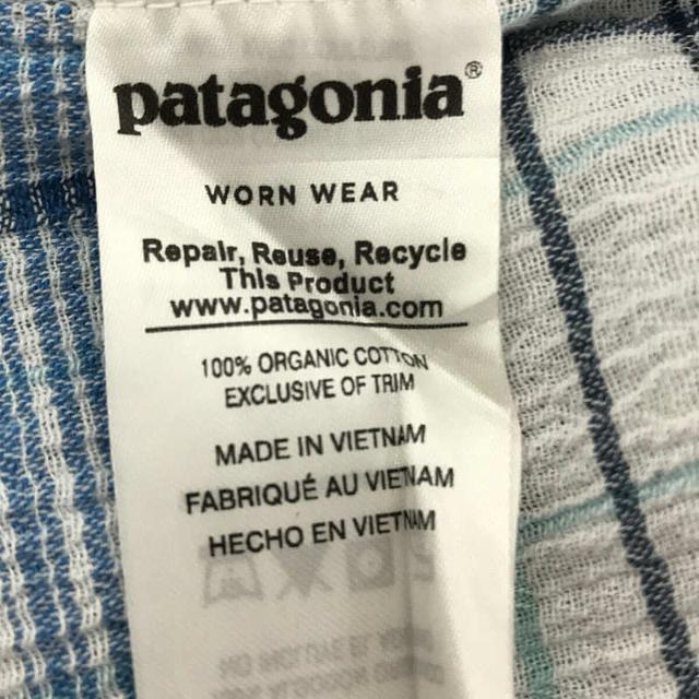 patagonia(パタゴニア)のPatagonia / パタゴニア | オーガニック コットン ちりめん チェック 半袖 シャツ | XL | ホワイト / ブルー | メンズ メンズのトップス(Tシャツ/カットソー(半袖/袖なし))の商品写真