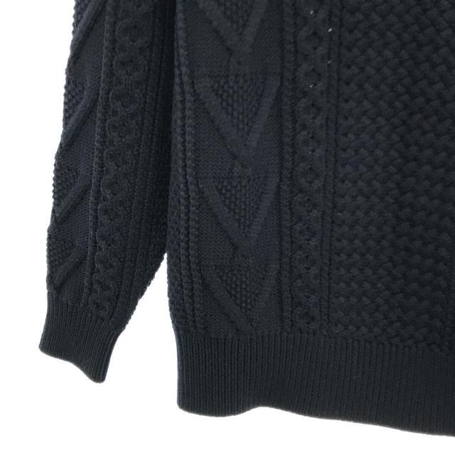 【美品】 BATONER / バトナ― | ウール クラシックケーブルクルーネックニット | 2 | ネイビー | レディース 2