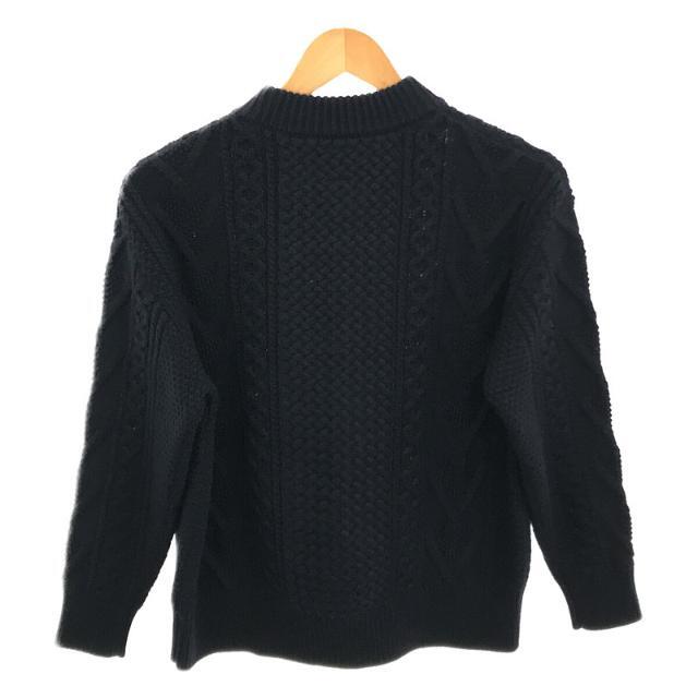 【美品】 BATONER / バトナ― | ウール クラシックケーブルクルーネックニット | 2 | ネイビー | レディース 3