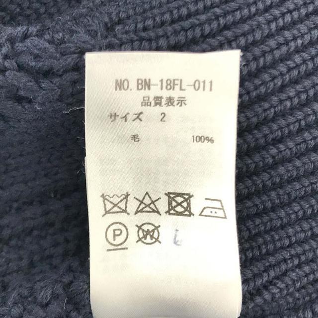 【美品】 BATONER / バトナ― | ウール クラシックケーブルクルーネックニット | 2 | ネイビー | レディース 5