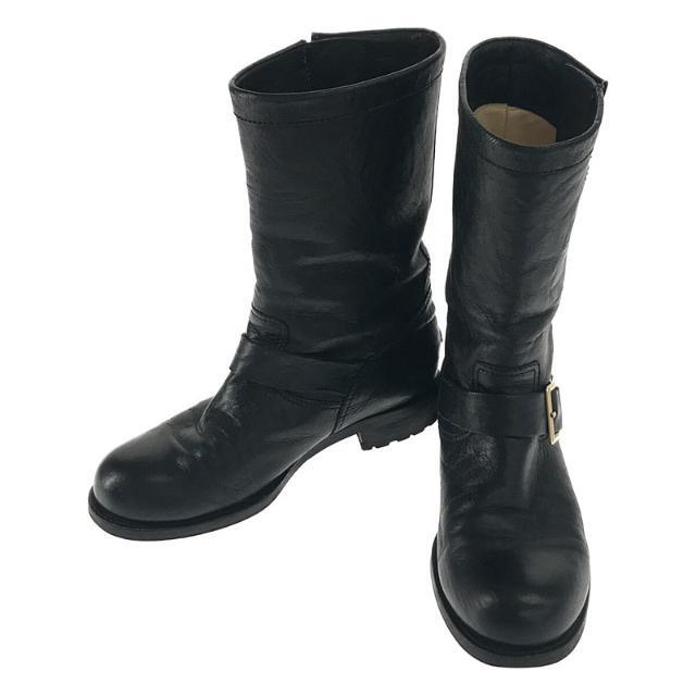 【美品】 JIMMY CHOO / ジミーチュウ | イタリア製 biker boots アジャスター レザー バイカー ブーツ | 37 1/2 |  ブラック | レディース | フリマアプリ ラクマ