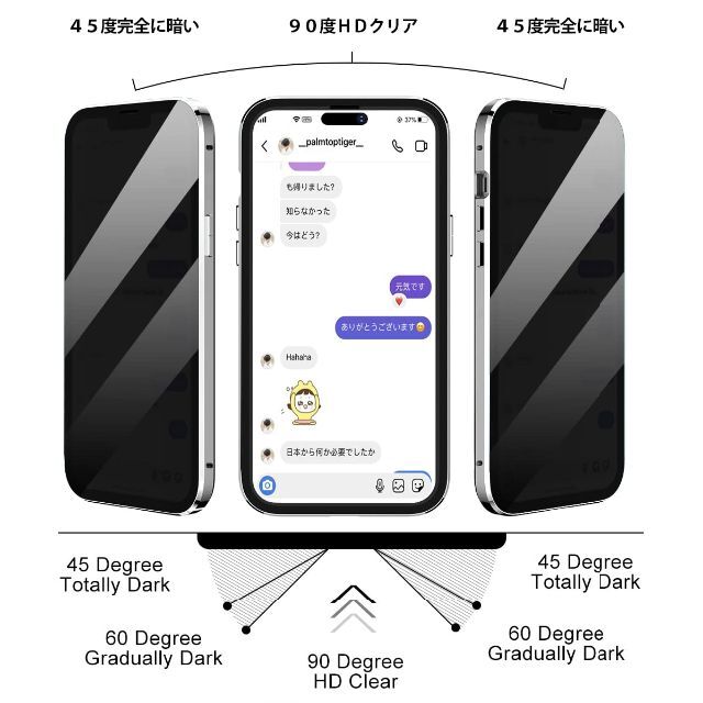 【色: シルバー】iPhone 1４ Pro Max用 ケース 覗き見防止「ワン 2