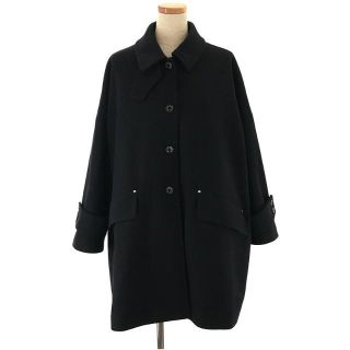 マッキントッシュ(MACKINTOSH)の【美品】  MACKINTOSH / マッキントッシュ | 2022AW IENA / イエナ 取扱い HUMBIE チンストラップ付き ロゴ裏地 オーバーサイズ ドロップショルダー メルトン ウール シングル コート 純正ハンガー・ガーメントケース有 | 4 | ブラック | レディース(その他)