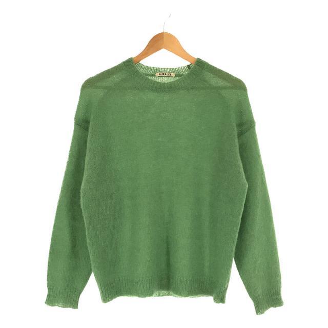 【美品】  AURALEE / オーラリー | SUPER KID MOHAIR KNIT P/O キッド モヘヤ ニット プルオーバー | 1 | グリーン | レディース