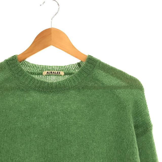 【美品】  AURALEE / オーラリー | SUPER KID MOHAIR KNIT P/O キッド モヘヤ ニット プルオーバー | 1 | グリーン | レディース