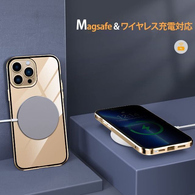 【色: ゴールド】iPhone 14 Pro Max 用 ケース 覗き見防止 「 1