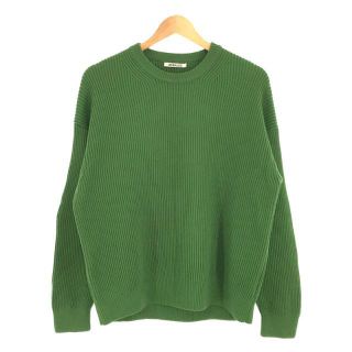 オーラリー(AURALEE)の【美品】  AURALEE / オーラリー | SUPER FINE WOOL RIB KNIT BIG P/O リブ ニット プルオーバー | 1 | グリーン | レディース(ニット/セーター)