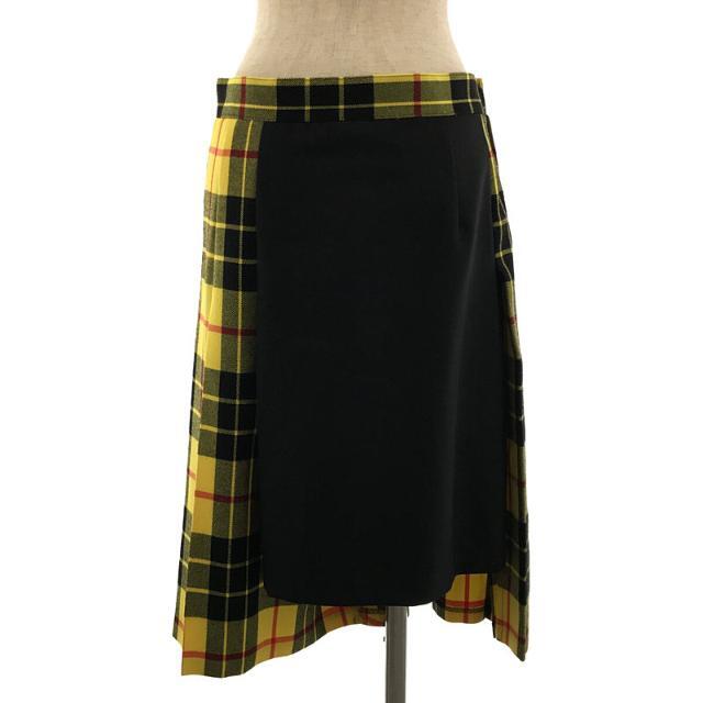 【美品】 JUNYA WATANABE COMME des GARCONS / ジュンヤワタナベコムデギャルソン | 2007AW / AD2017 | タータンチェック アシンメトリー ウール プリーツ スカート | S | イエロー/ブラック/レッド | レディース