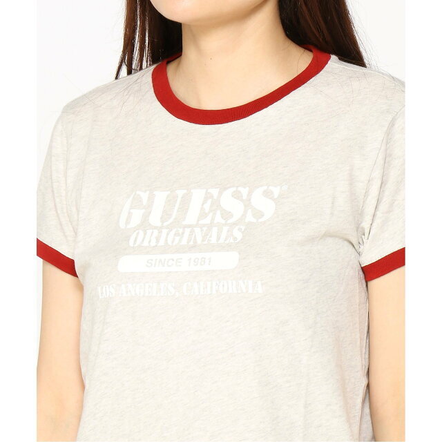 GUESS(ゲス)の【ライトベージュ(H90B)】【L】(W)Heather Ringer Tee レディースのトップス(カットソー(長袖/七分))の商品写真