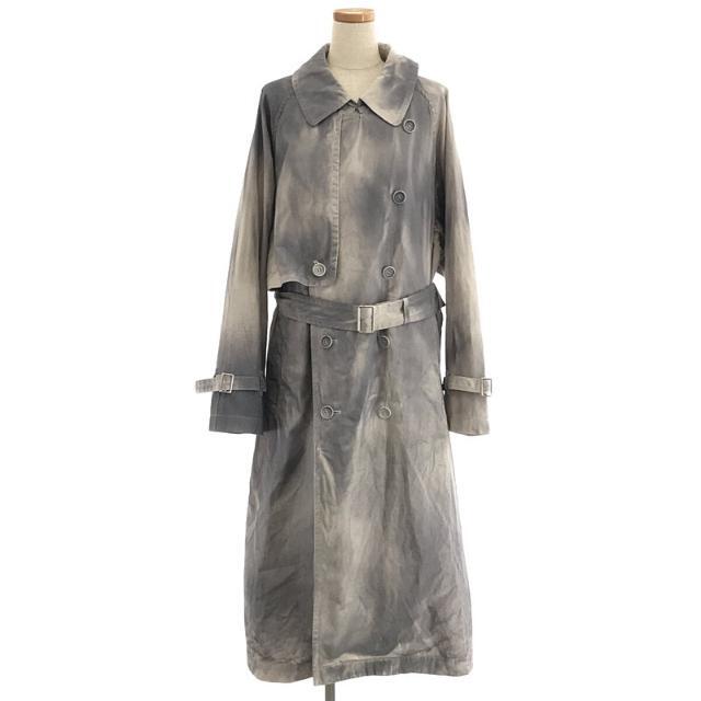 【美品】  YOKE / ヨーク | 2023SS SPRAY PRINTED TRENCH SP コットン ギャバジン スプレープリントトレンチコート 吾亦紅 | 2 | グレー | メンズ